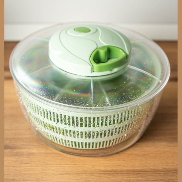 2 в 1 ръчна сушилня за салати, 24,5 см/4 литра, ръчен блендер с 3 остриета, 0,65 литра - зеленчуци/плодове/ядки, Oliver Voltz