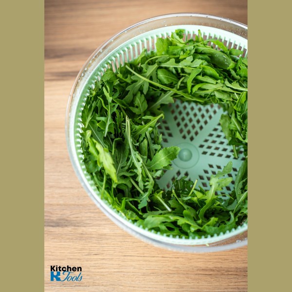 2 в 1 ръчна сушилня за салати, 24,5 см/4 литра, ръчен блендер с 3 остриета, 0,65 литра - зеленчуци/плодове/ядки, Oliver Voltz