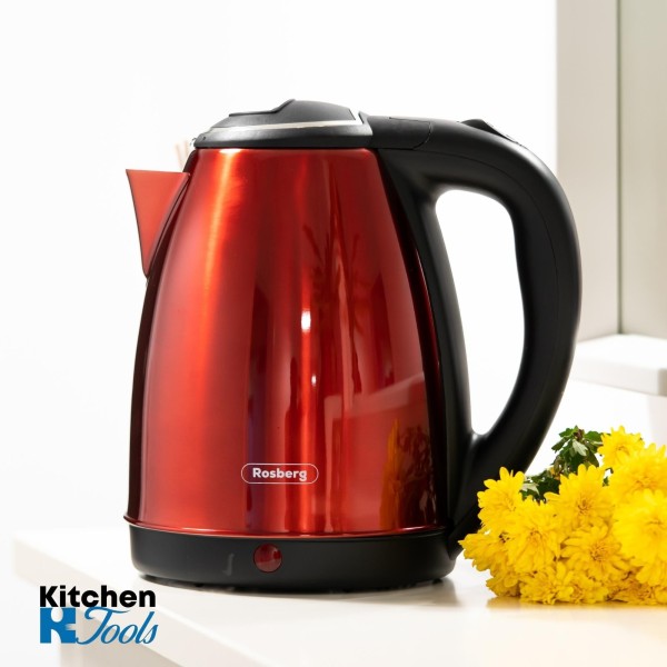 Чайник Rosberg, 1800W, 1.8L, автоматично изключване