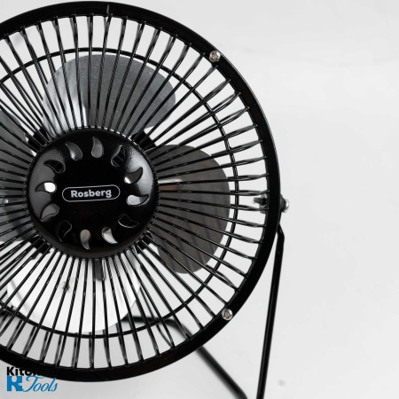 USB вентилатор Rosberg, 19 см, Черен