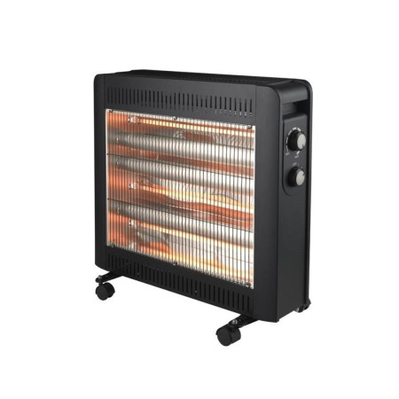 Кварцова печка Rosberg R51972E, 2400W, 4 реотана, 2 степени, Защита при преобръщане, Черен