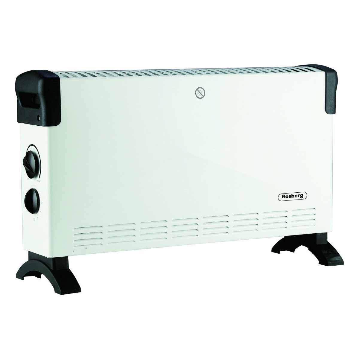 Електрически конвектор, 3 температурни степени, без монтаж, 2000W, регулируем термостат, Rosberg, бял
