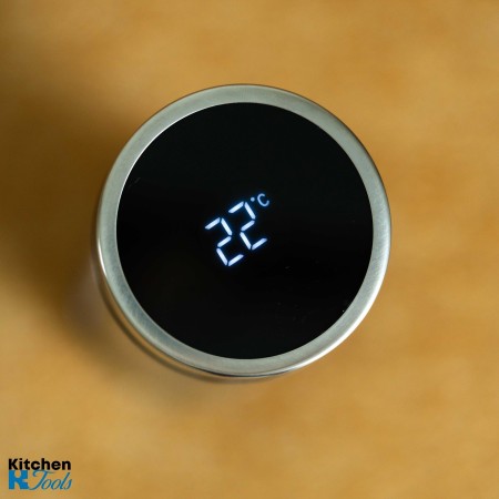 Термос Rosberg 500 мл с LED дисплей, сив металик