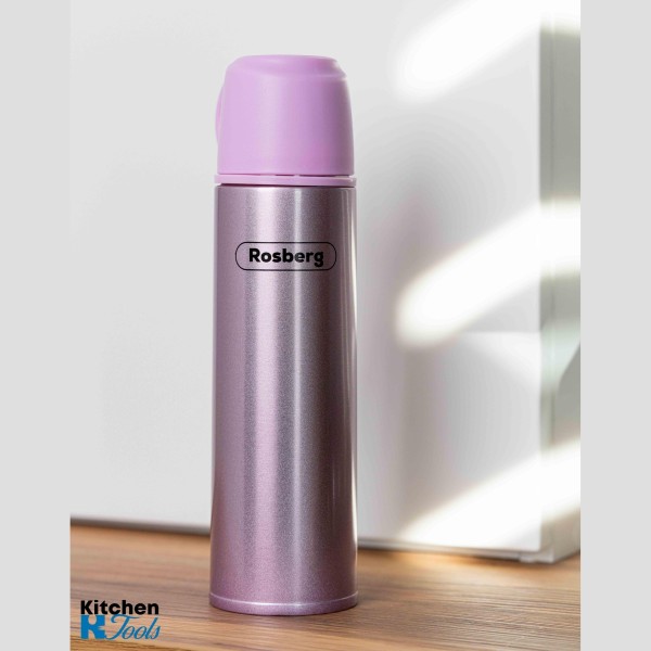 Термос Rosberg, 500ml, инокс, розов