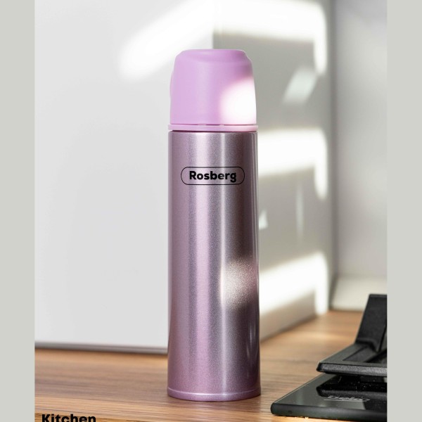 Термос Rosberg, 500ml, инокс, розов