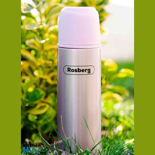 Термос Rosberg, 500ml, инокс, розов