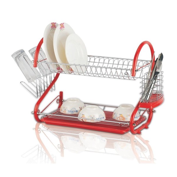 Двуетажна Сушилня за Съдове Rosberg, Червена