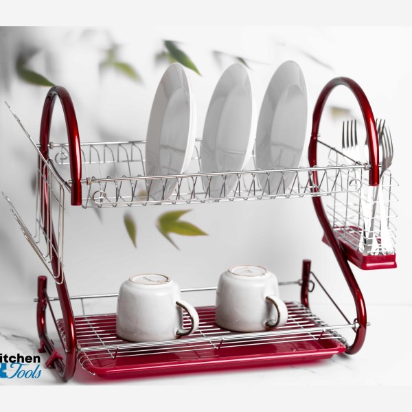 Двуетажна Сушилня за Съдове Rosberg, Червена