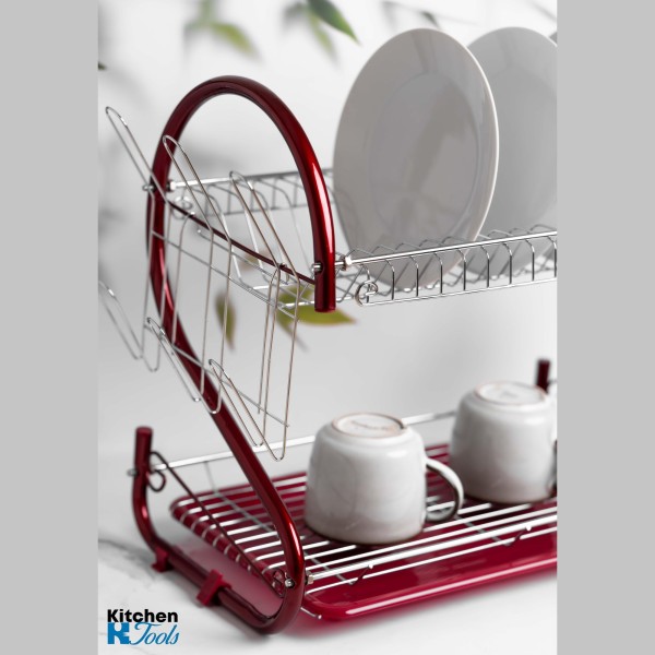 Двуетажна Сушилня за Съдове Rosberg, Червена