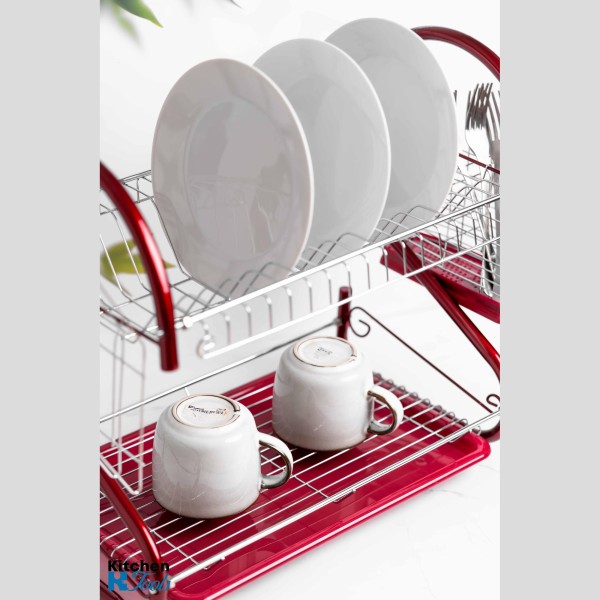 Двуетажна Сушилня за Съдове Rosberg, Червена