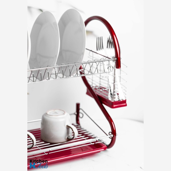 Двуетажна Сушилня за Съдове Rosberg, Червена