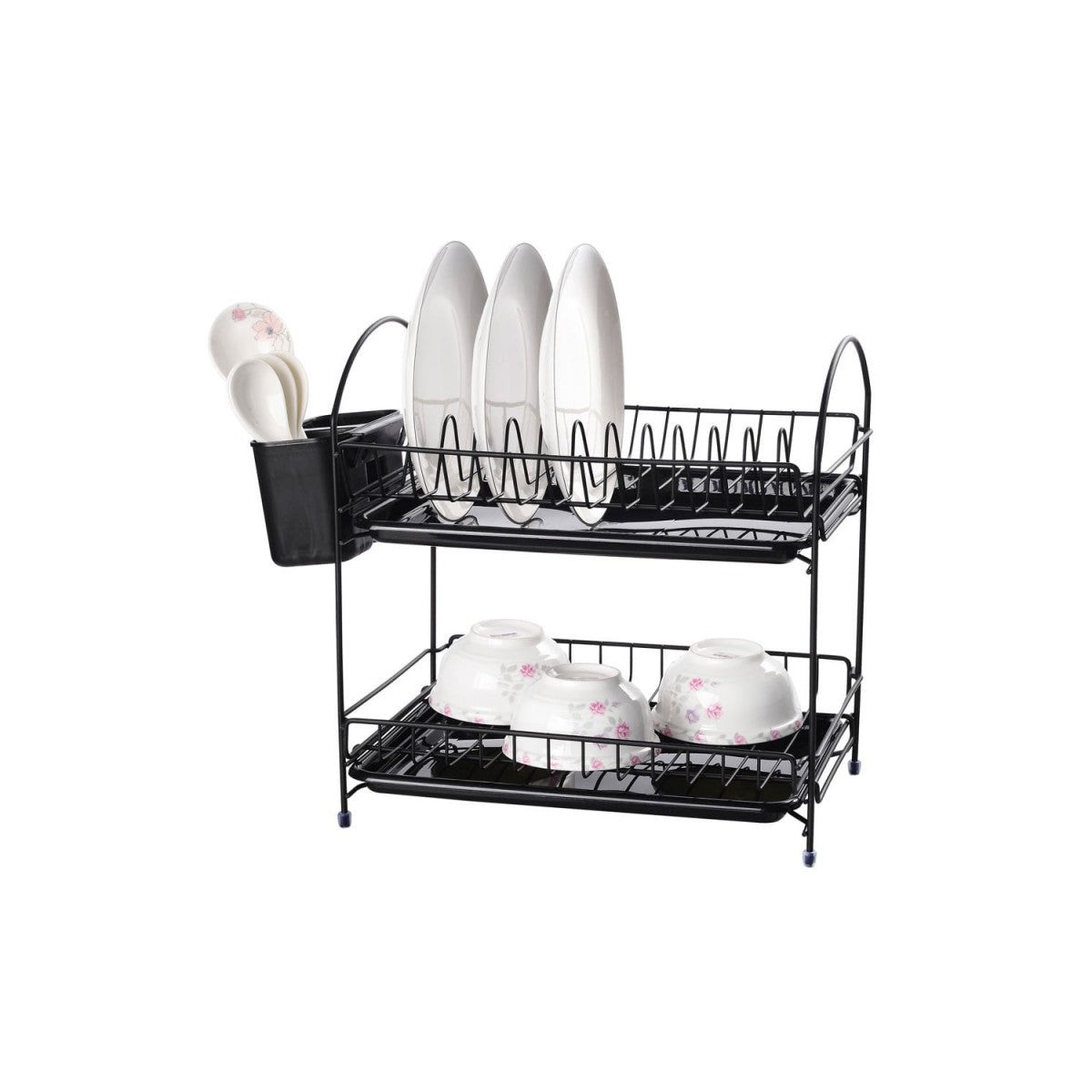 Поставка за съдове Rosberg, 2 нива, черна