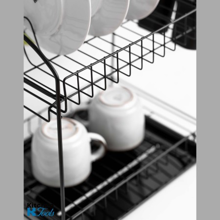 Поставка за съдове Rosberg, 2 нива, черна