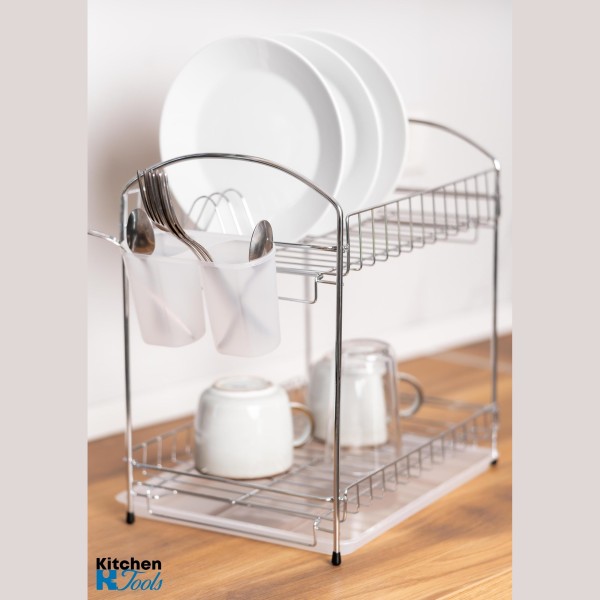 Двуетажна Поставка за съдове Rosberg - Бяла