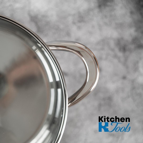 Тенджера от неръждаема стомана с капак 7.7л