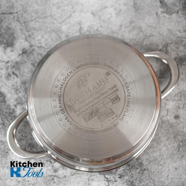 Тенджера от неръждаема стомана с капак 7.7л