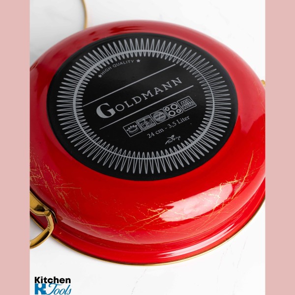 Ниска емайлирана тенджера 24x8 см, Goldmann