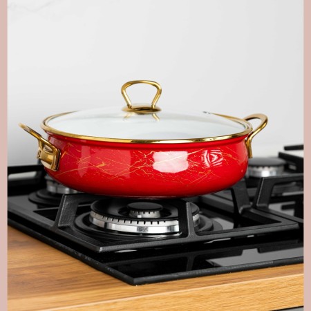 Ниска емайлирана тенджера 24x8 см, Goldmann