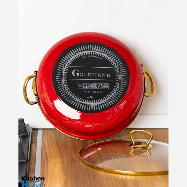 Емайлирана тенджера с капак Goldmann 26x6.5см