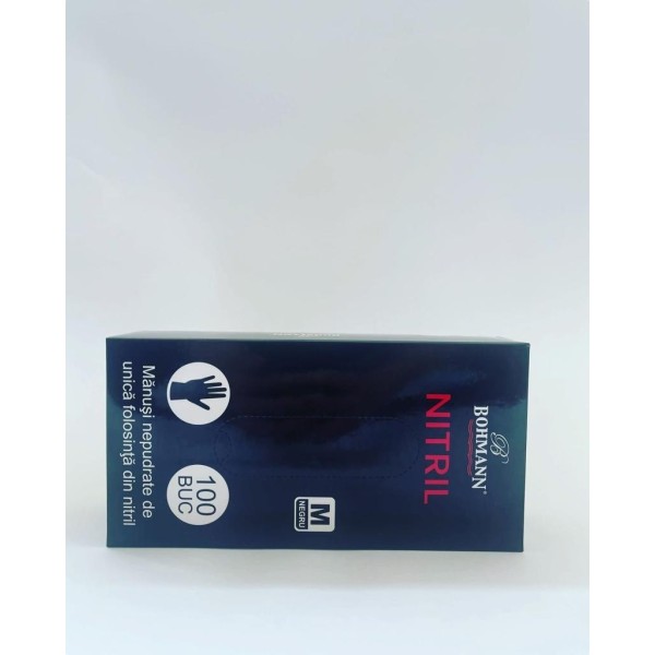 100% нитрилни ръкавици черни M, 100бр.