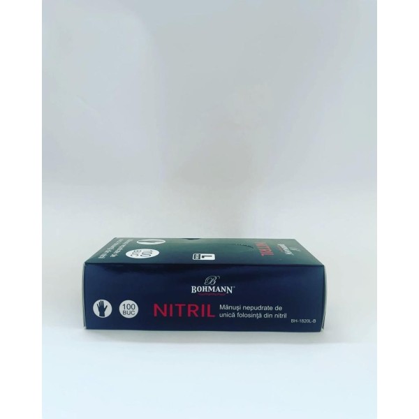 Черни нитрилови ръкавици, размер L, 100 бр.