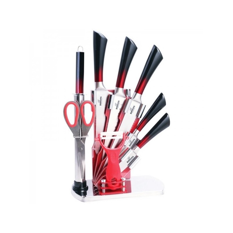 Комплект Bohmann ножове - черни/червени, 8 части