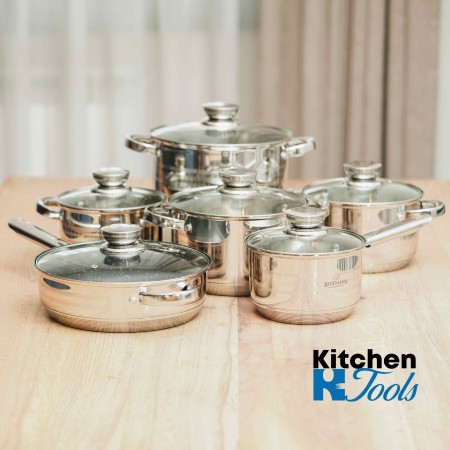 Комплект тенджери с капаци Bohmann, 12 части