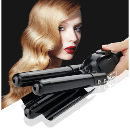 Тройна професионална маша, 120W, турмалин, черна