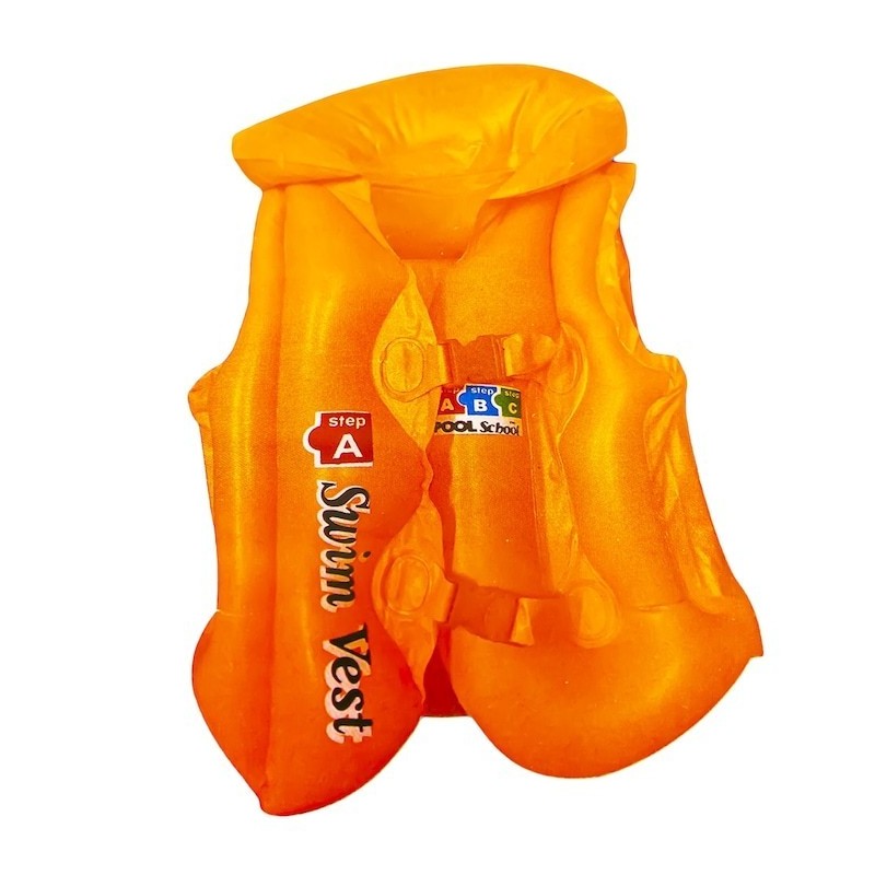 Оранжева надуваема жилетка за плуване 3-6 г