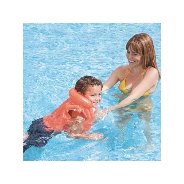 Синя детска надуваема жилетка за плуване