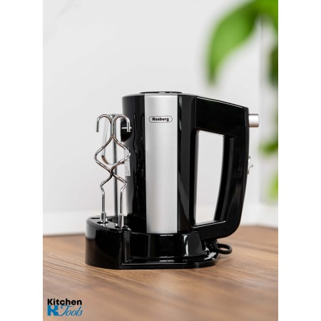 Ръчен миксер Rosberg, черен/сребрист, 300W със стойка