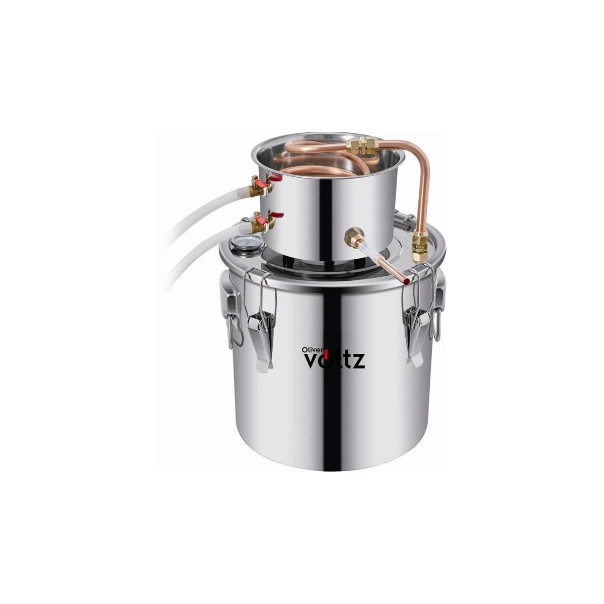 Казан за ракия Oliver Voltz, 30 л., Медна охладителна тръба, Водна помпа, неръжд, стомана