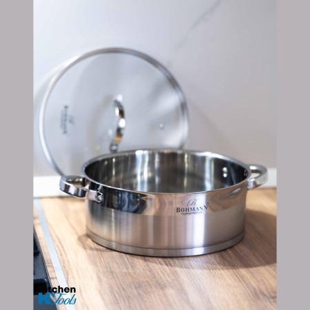 Ниска тенджера Bohmann - 5 л, индукция, стомана