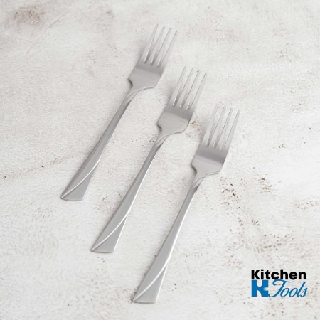 Комплект от 6 сребристи вилици, неръждаема стомана