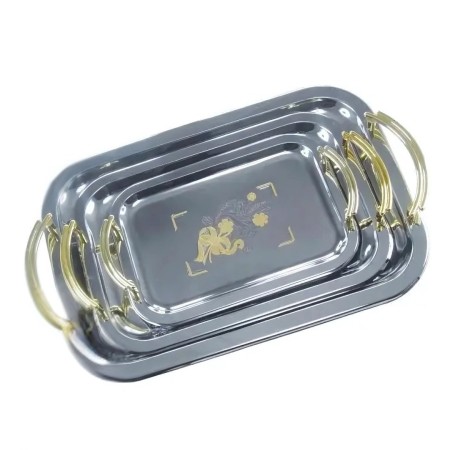 Комплект подноси Bohmann с златни дръжки