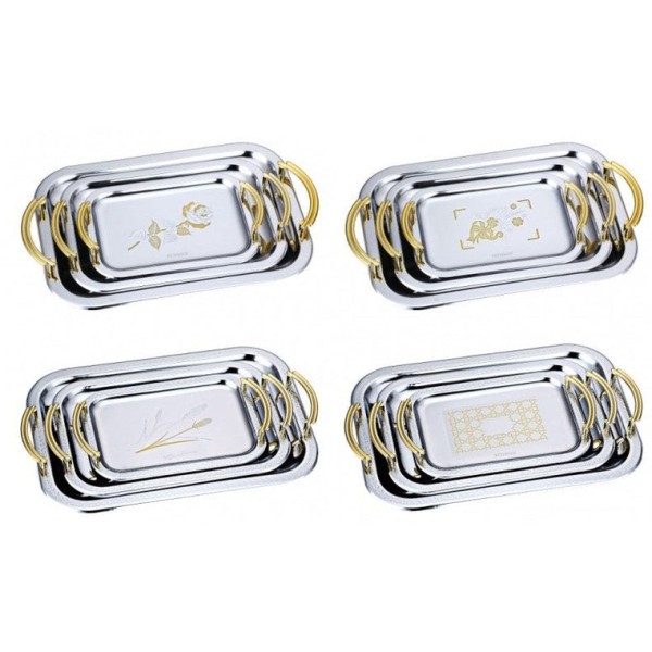 Комплект подноси Bohmann с златни дръжки