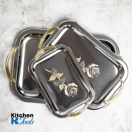 Комплект подноси Bohmann с златни дръжки