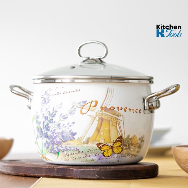 Емайлирана тенджера 2.4L Боман Лавандула