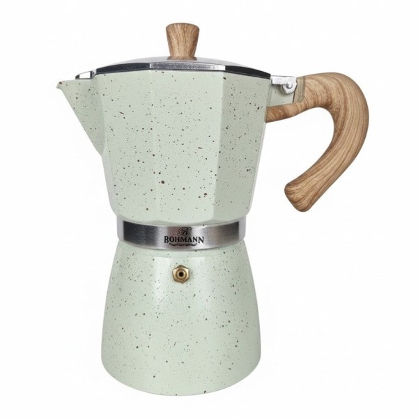 Кубинска кафеварка Bohmann BH 9303, 150 мл, 3 чаши, Предпазен клапан, Алуминий, Индукция, Бежов