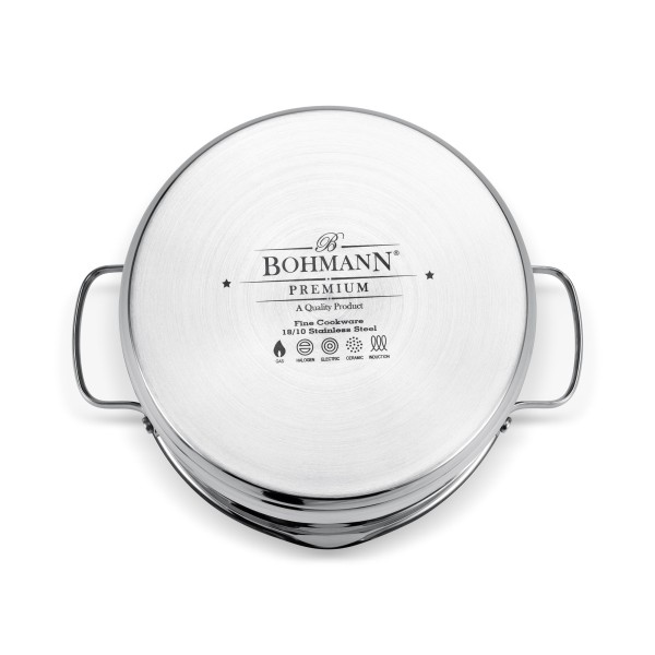Тенджера Bohmann Premium 18/10, 9.2L, стъклен капак