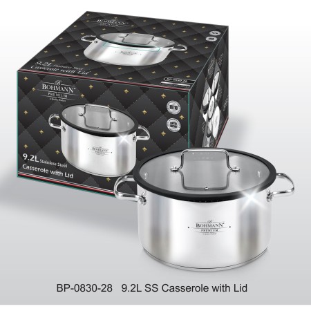 Тенджера Bohmann Premium 18/10, 9.2L, стъклен капак