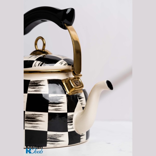 Емайлиран чайник 2.5л, термоустойчива дръжка