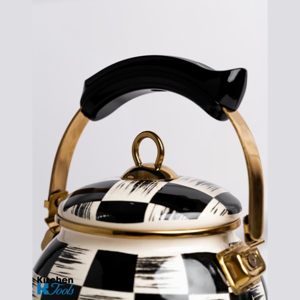 Емайлиран чайник 2.5л, термоустойчива дръжка