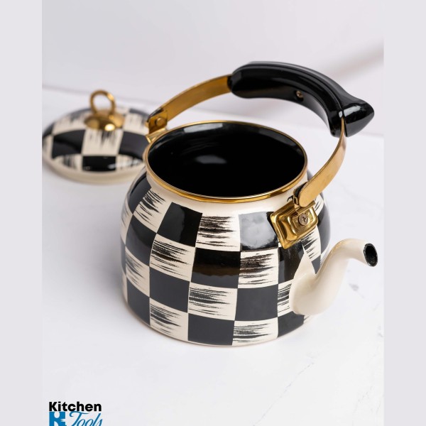 Емайлиран чайник 2.5л, термоустойчива дръжка