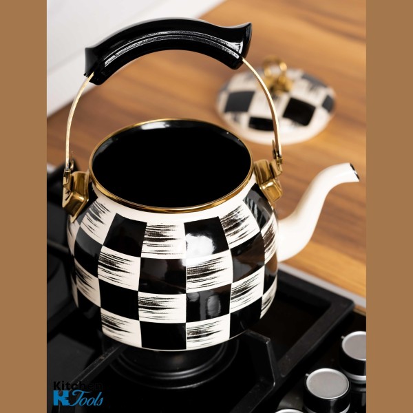 Емайлиран чайник 2.5л, термоустойчива дръжка