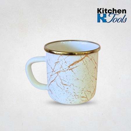 Емайлирана чаша 400 мл, съвместима с индукция, Goldmann, бежова, удобна дръжка