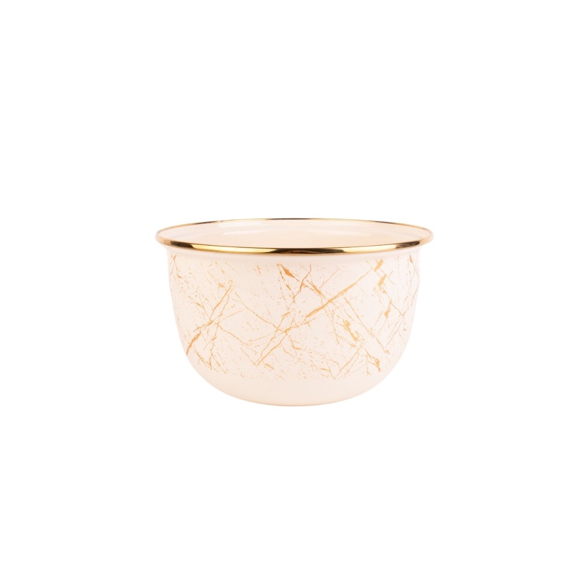 Емайлирана купа за съхранение/готвене, 16x8,5 см, вместимост 1,5 литра, хромиран ръб, Goldmann, бежово