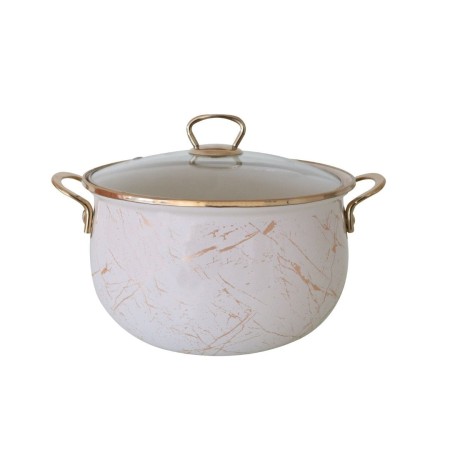 Емайлирана тенджера с титанови дръжки, 4 литра