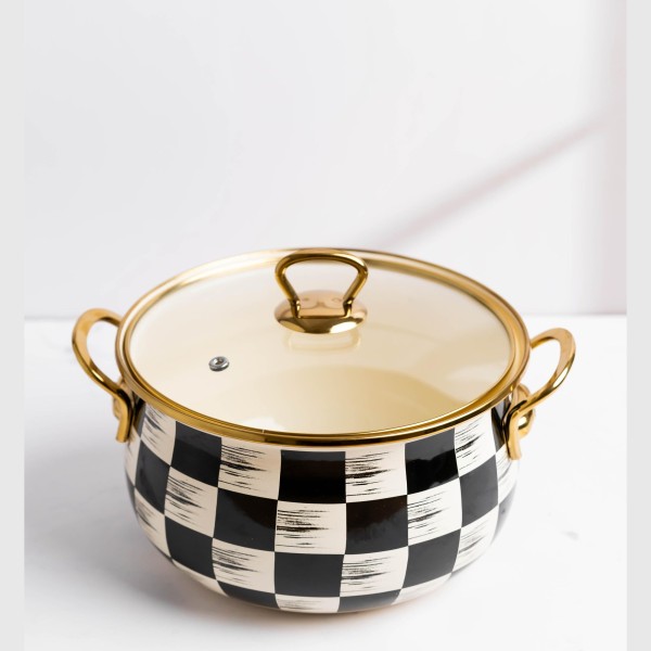 Емайлирана тенджера 4 литра с титанови дръжки