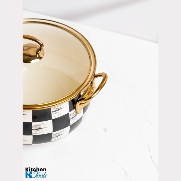 Емайлирана тенджера 4 литра с титанови дръжки